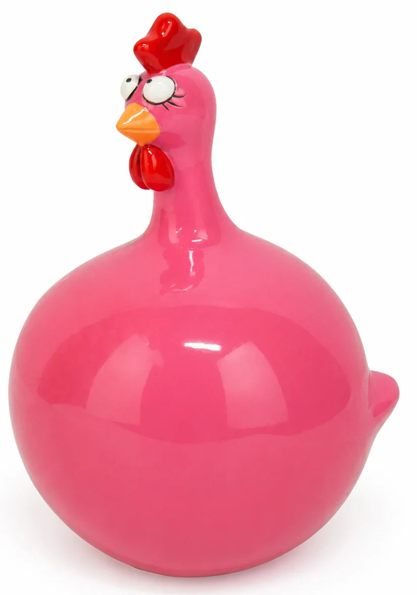 Roze kippenbeeldje - 23 cm