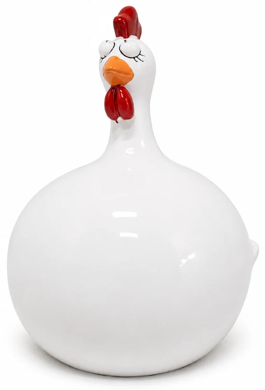 Wit kippenbeeldje - 40 cm