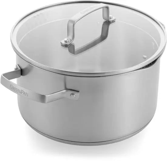 Greenpan Casserole Kookpan 22 cm - 4,7 L met Glazen Deksel