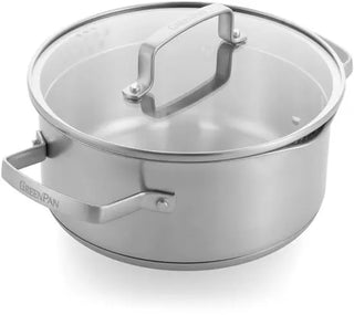 Greenpan Kookpan 20 cm met Glazen Deksel - RVS