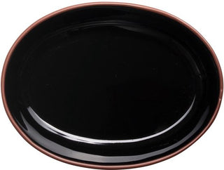 Bovenaanzicht van de Gusta ovenschaal 22 x 16 x 5 cm in zwart en terracotta
