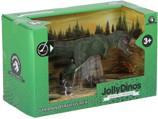 JollyDinos Tyrannosaurus Rex in originele verpakking, schuin aanzicht