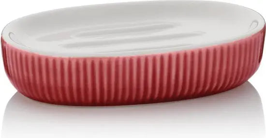 Kela Ava zeepschaal keramiek rood - 13,5 x 8,5 cm