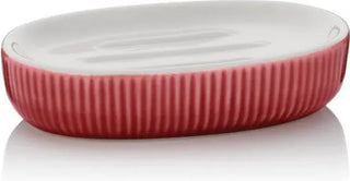 Kela Ava zeepschaal keramiek rood - 13,5 x 8,5 cm