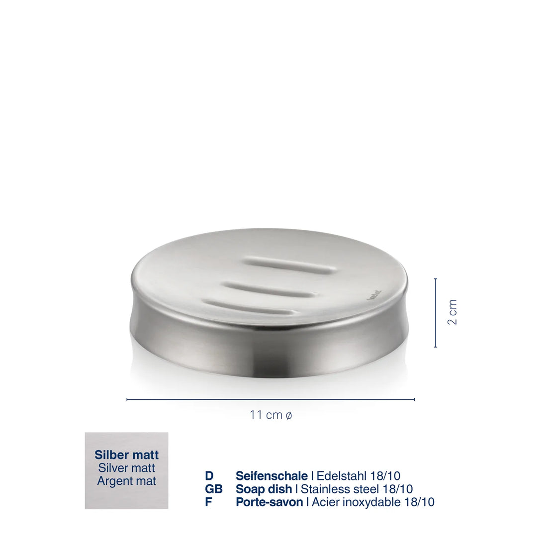Kela Elegance Zeepschaal Rond Edelstaal Zilver 11 cm – extra aanzicht