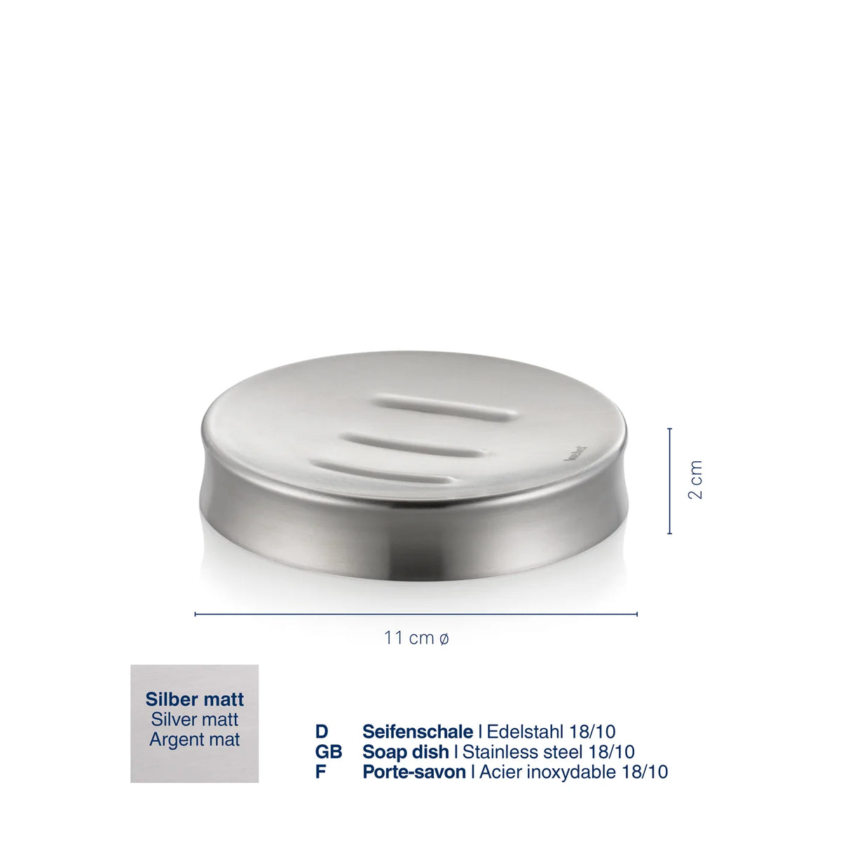 Kela Elegance Zeepschaal Rond Edelstaal Zilver 11 cm – extra aanzicht