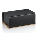 Kela Kiril Broodtrommel met Snijplank – Zwart Metaal/Bamboe 38x23x16 cm