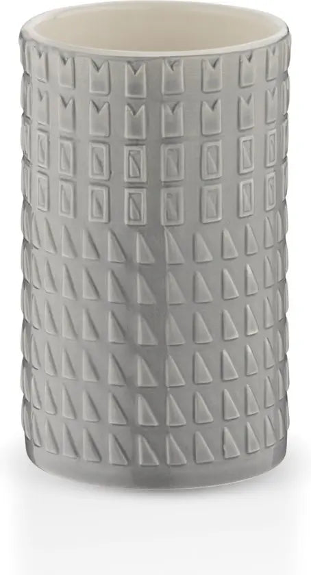 Kela Lenora badkamerbeker porselein rotsgrijs 11 cm