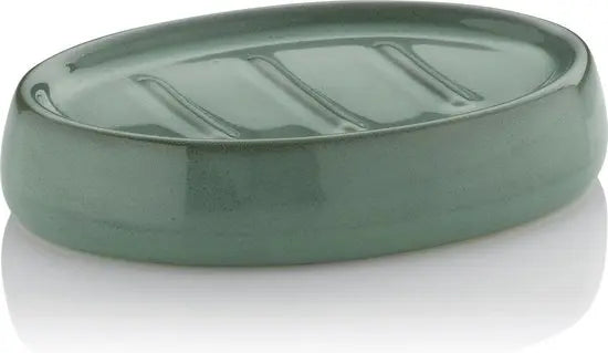 Kela Liana zeepschaal keramiek groen ovaal 12 cm