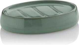 Kela Liana zeepschaal keramiek groen ovaal 12 cm