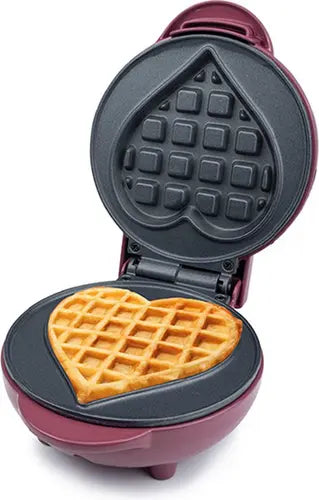 Korona Mini Wafelijzer Hart - 9,5 cm - Roze