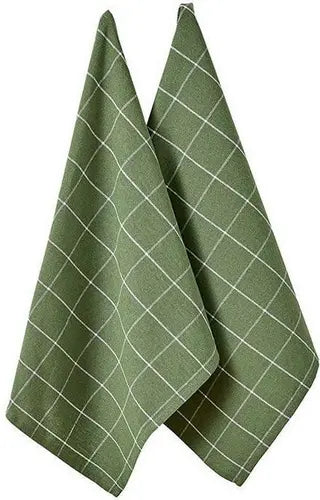 Ladelle Eco Check Keukendoeken Groen - Set van 2, 45 x 70 cm