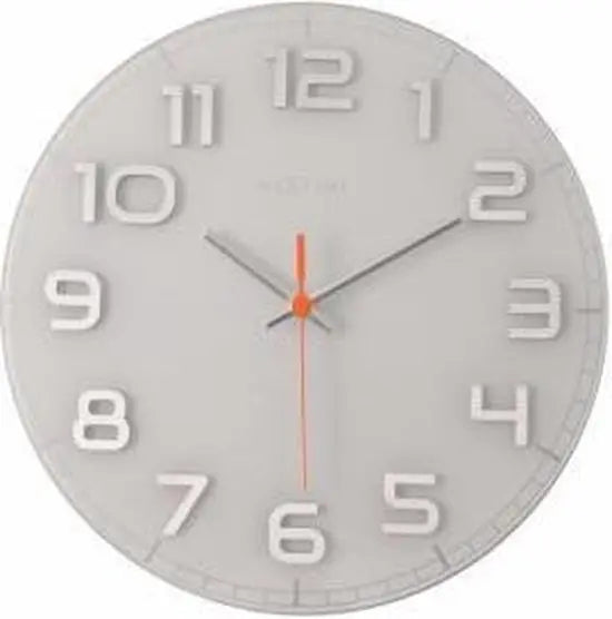Nextime Classy Round wandklok wit glas 30 cm