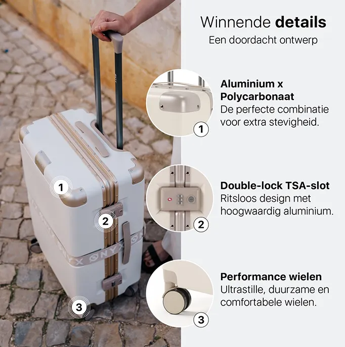 Onyx lichtgewicht Reiskoffer - Tsa Slot - Spinner Wielen - 100 L