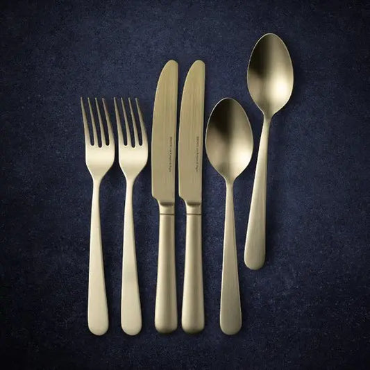 Royal Van Kempen & Begeer Voorgerecht- & Dessertbestek 6-delig Champagne Goud Mat 18/10