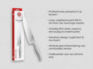 Schulte Ufer Pro Series chefmes 20 cm - koksmes voor keuken en vlees