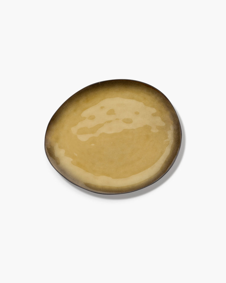 Bovenaanzicht van Serax Pure groen ovaal bord L 27,5 x 23 cm