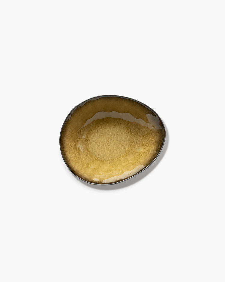 Bovenaanzicht Serax Pure groene ovale kom 20,3 cm