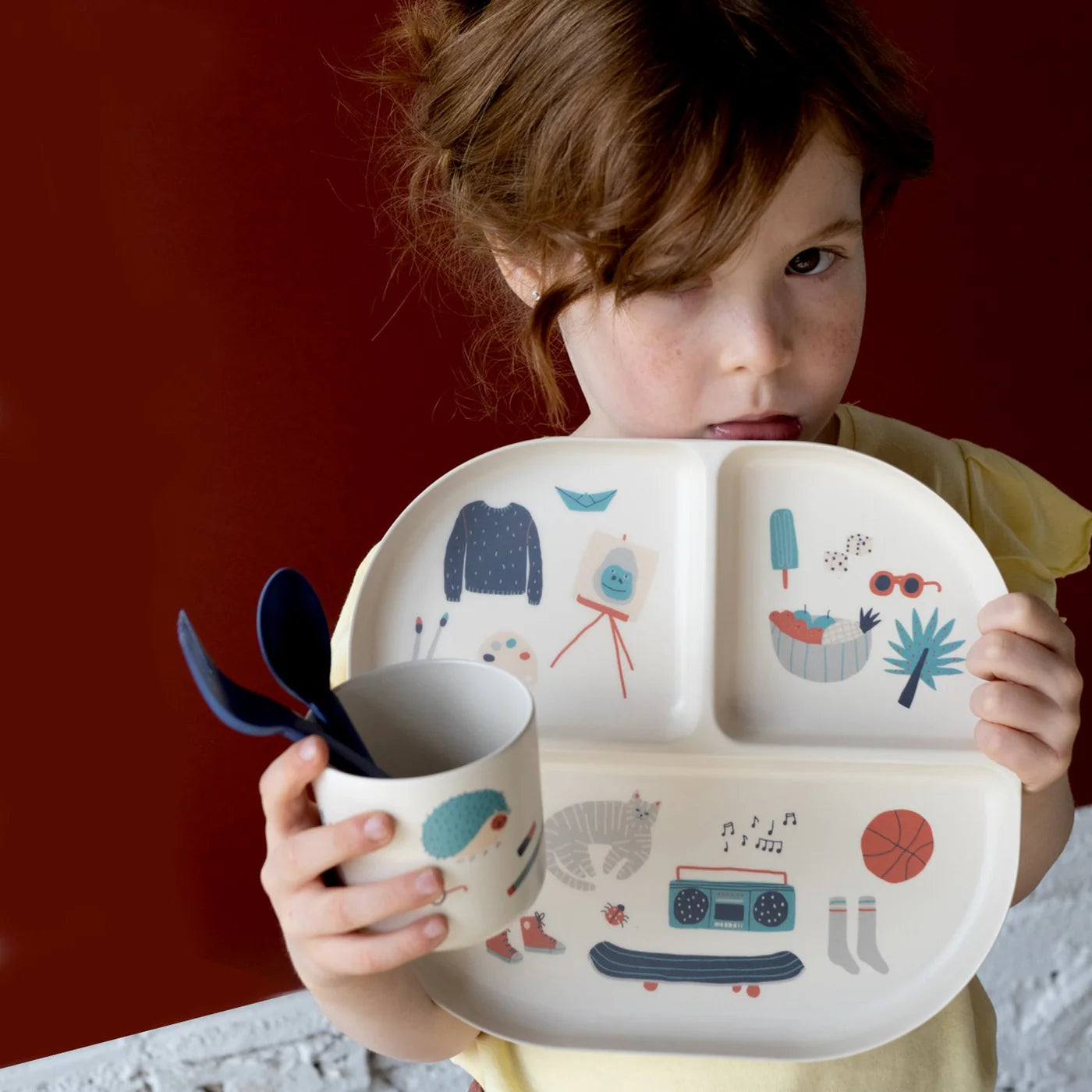 Kids Dinner Set van 4 stuks - Royal Blue