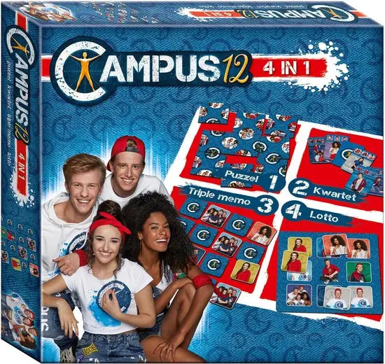 Studio 100 Campus 12 Spellendoos - 4 spellen in 1 doos