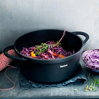 Tefal ronde gietijzeren braadpan 20 cm - Stevige pan voor bakken en braden