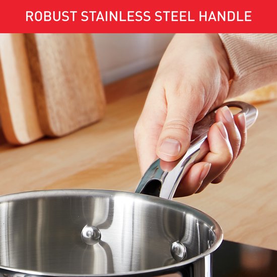 Tefal Infinite – detail van de roestvrijstalen steelgreep