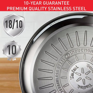 Tefal Infinite – detail van de roestvrijstalen bodem