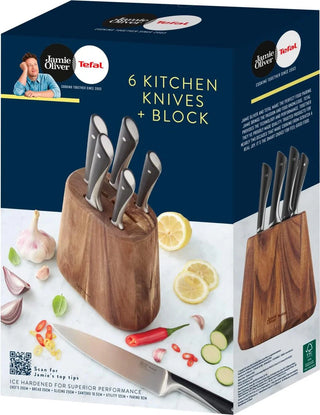 Tefal Jamie Oliver messenset met messenblok 6-delig