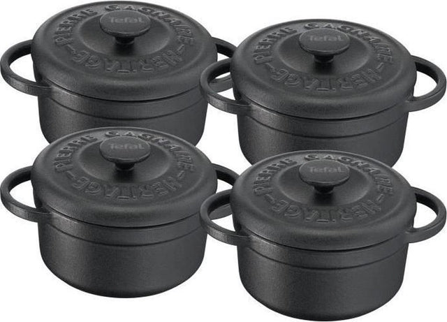 Tefal Pierre Gagnaire mini cocottes zwart - 0,3 l - set van 4