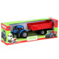 Jolly Vroom Tractor Bl/Rd/Gr met bakwagen