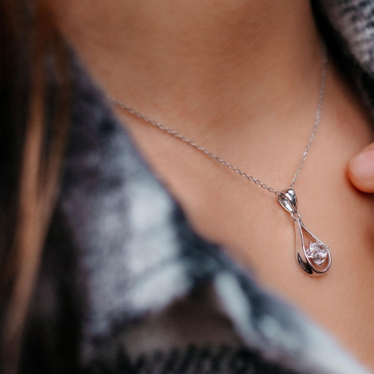 Yolora halsketting met Kalpa Camaka kristal - Zilver